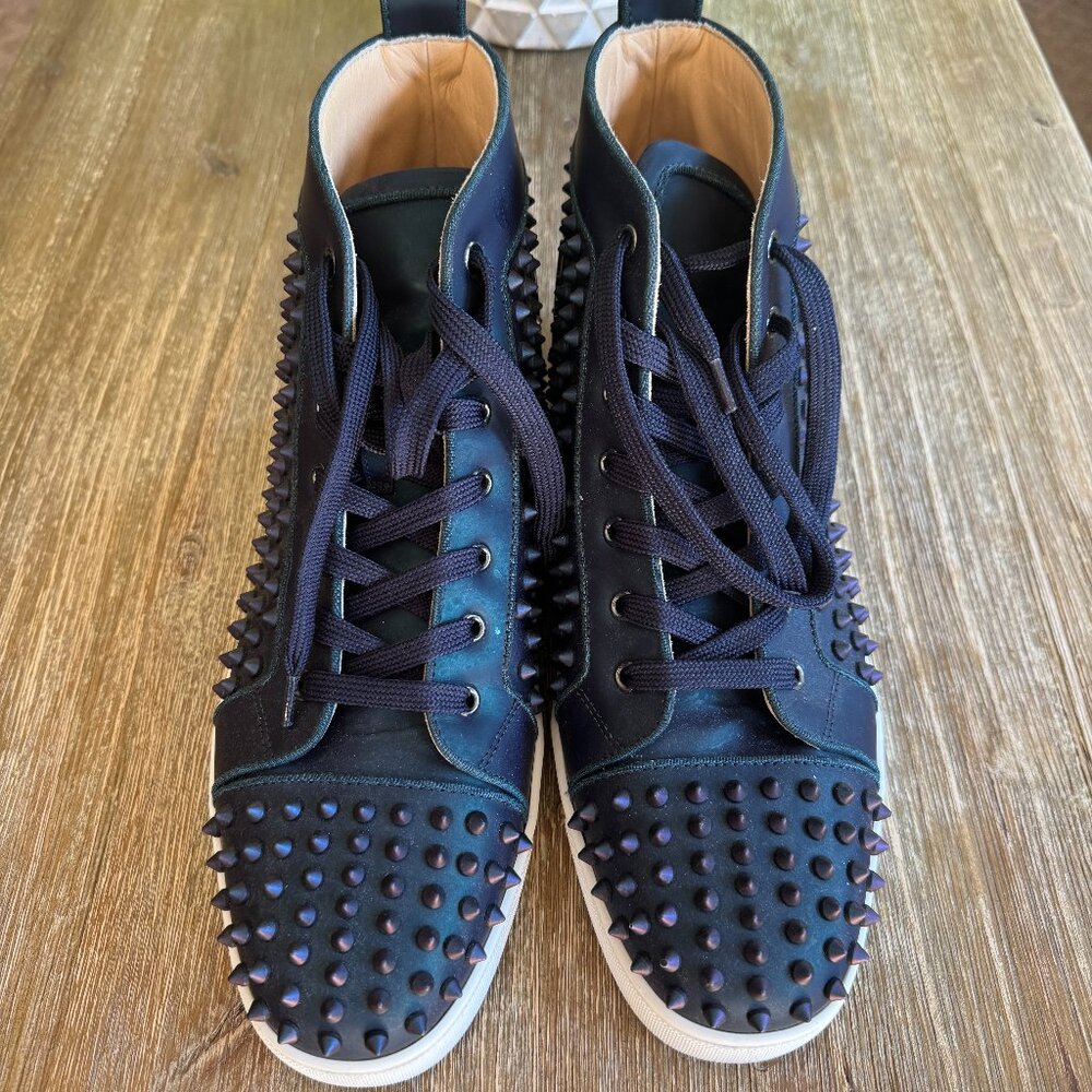 Christian Louboutin Louis Orlato Flat Turquoise/Purple/Abysses  Size 46 US 12